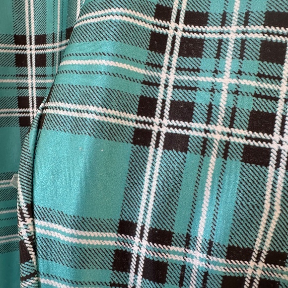 Blackmilk TARTAN TURQUOISE LEGGINGS sz S - Picture 5 of 5